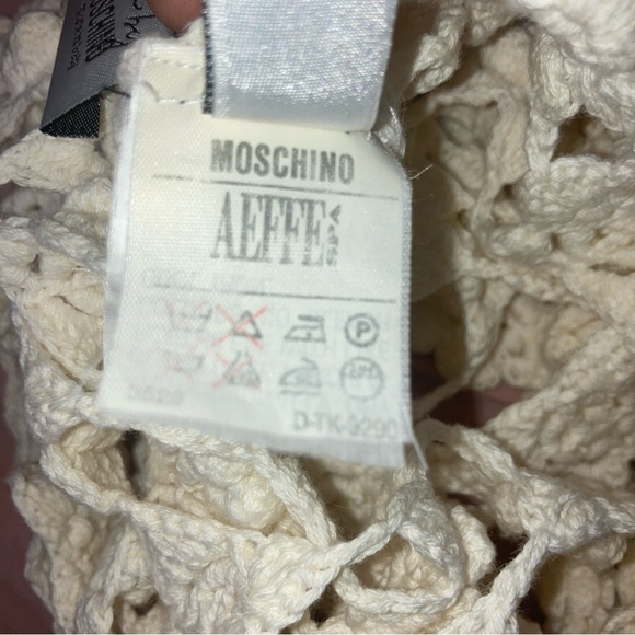 Moschino cheap n chic AEFFE SPA Size 12 cream roses crochet dress - Picture 14 of 16